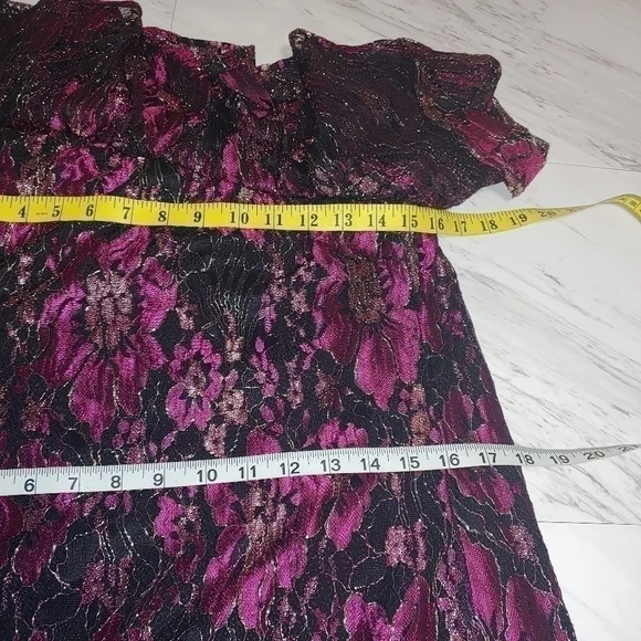 NWT WAYF Lacey Fuschia one shoulder floral dress Med - Picture 8 of 10